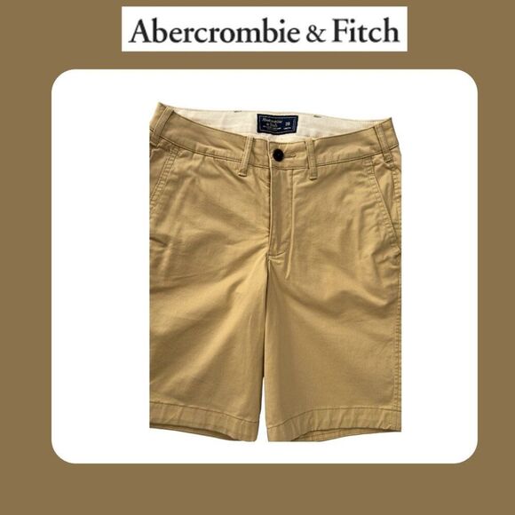 Abercrombie & Fitch Tan Stretch Khaki Chino Shorts Men’s Size 28 - Picture 2 of 5
